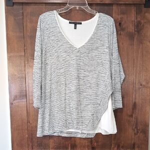 White House Black Market Striped Long Sleeve Tee